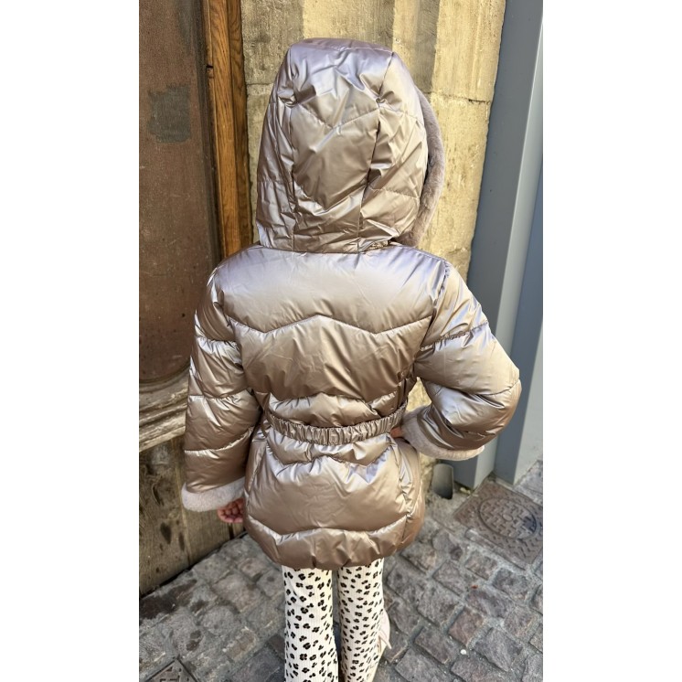 MANTEAU METALLIQUE CEINTURE