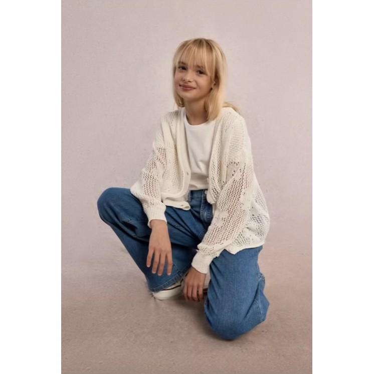 GILET FLEUR AJOURE