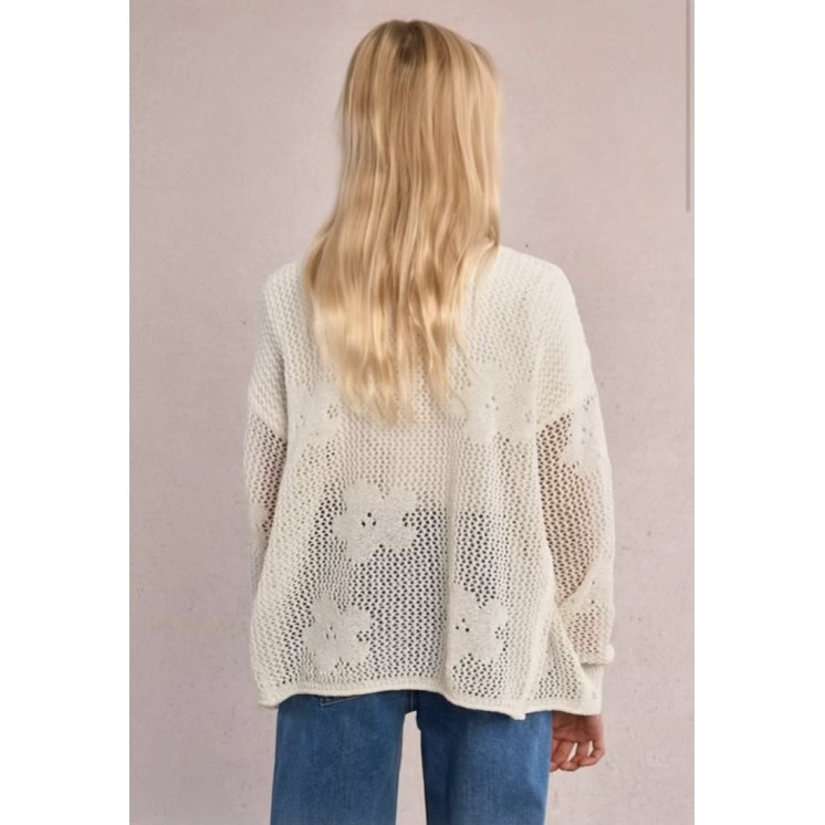 GILET FLEUR AJOURE