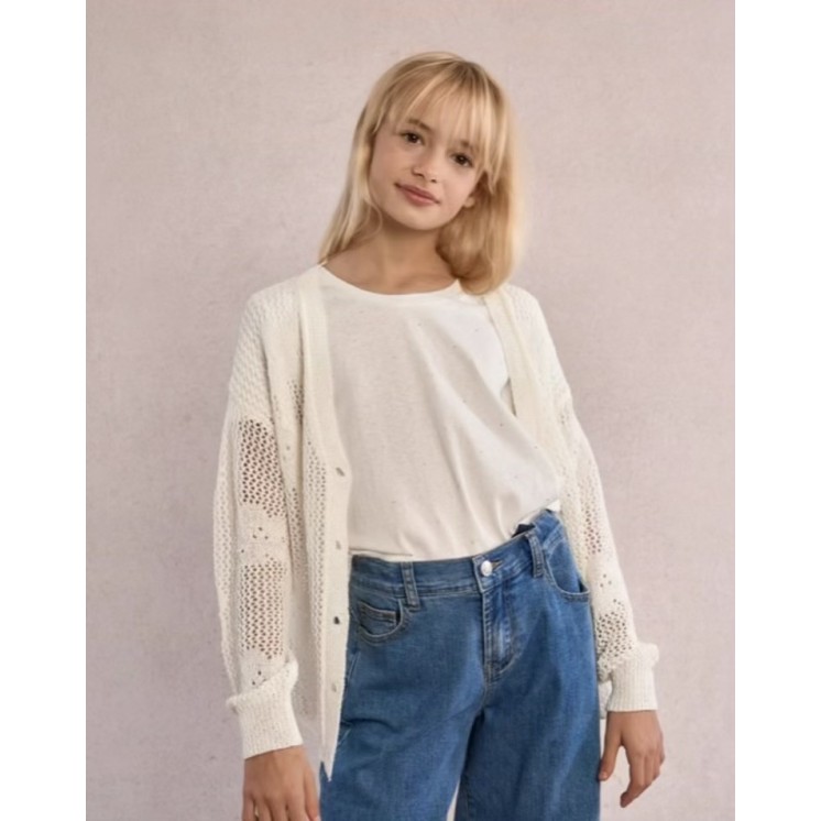 GILET FLEUR AJOURE