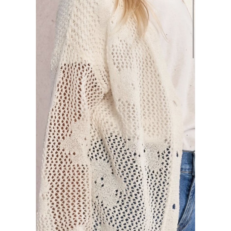 GILET FLEUR AJOURE