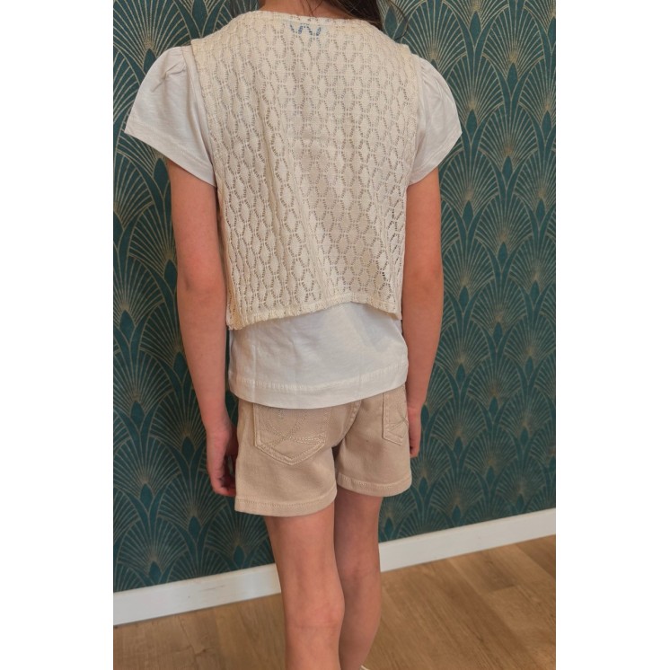 SHORT EN JEAN BEIGE