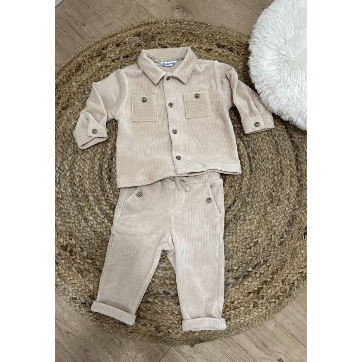 PANT G VELOURS COTELÉ