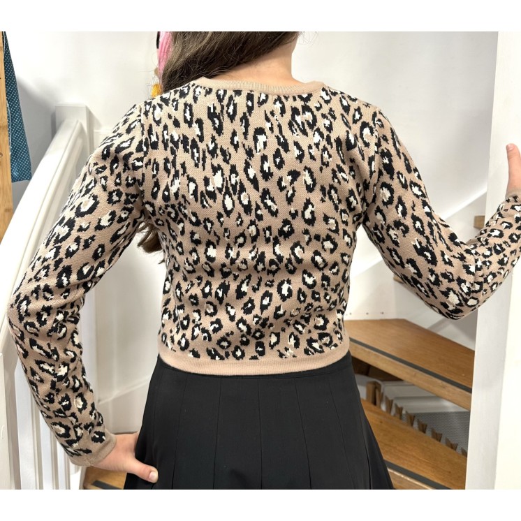 PULL EN MAILLE IMPRIMÉ LÉOPARD